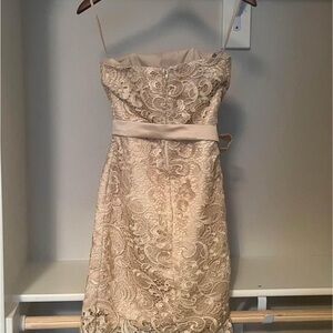 BRAND NEW, Tags still attached. Champagne Lace Bridesmaid Dress (strapless)